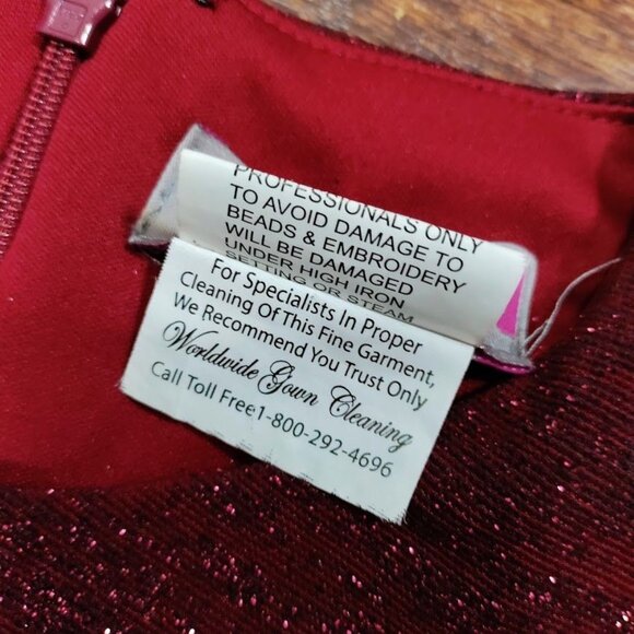 JVN Homecoming Prom Retro 70's Glam Y2K Bell Sleeve Glitter Dress Burgundy XS - Picture 7 of 14